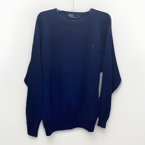 Polo‎ Ralph Lauren Crew Neck Long Sleeve Sweater Men XL Blue With Red Pony - Picture 5 of 6